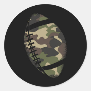 Football Camouflage Gift College Team Coach Camo Ronde Sticker