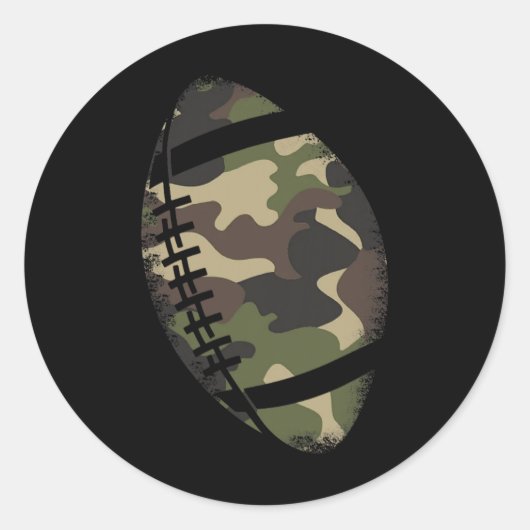 Football Camouflage Gift College Team Coach Camo Ronde Sticker (Voorkant)