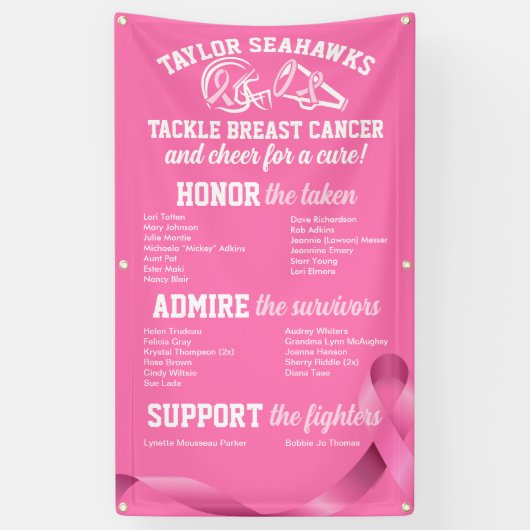 Football Cancer Honoree Display Banner (Verticaal)