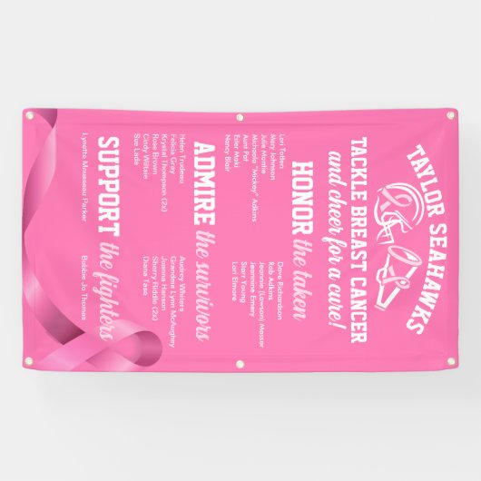 Football Cancer Honoree Display Banner (Horizontaal)
