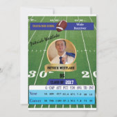 Football Card W/Stats Afstudeerder Invitations - b Kaart (Voorkant)