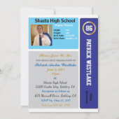 Football Card W/Stats Afstudeerder Invitations - b Kaart (Achterkant)