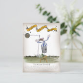 football centrum naar voren blauw witte strepen briefkaart (Staand voorkant)