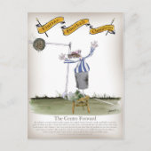 football centrum naar voren blauw witte strepen briefkaart (Voorkant)