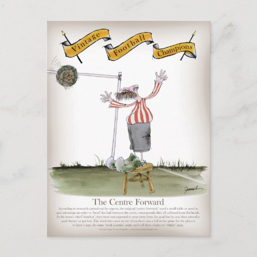 football centrum naar voren rode witte strepen briefkaart (Voorkant)