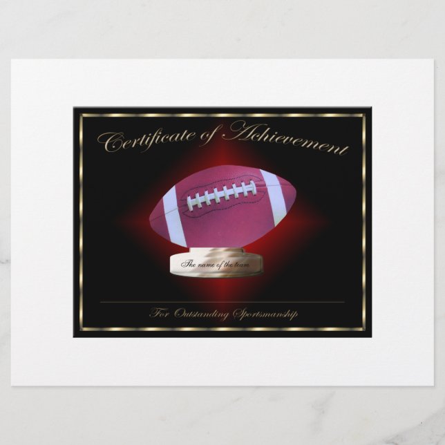 Football-certificaat van uitvoering (Voorkant)