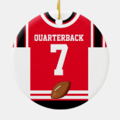 Football Champ Jersey Red White Black Ornament (Achterkant)