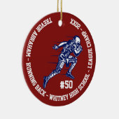 Football Champion Player Monogram Team School Keramisch Ornament (Rechts)