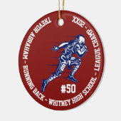 Football Champion Player Monogram Team School Keramisch Ornament (Links)
