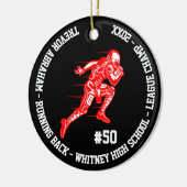Football Champion Player Monogram Team School Red Keramisch Ornament (Links)