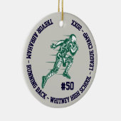 Football Champion Player School Green Blue Grey Keramisch Ornament (Rechts)