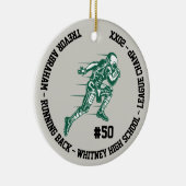 Football Champion Player School Green Grey Keramisch Ornament (Rechts)