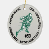 Football Champion Player School Green Grey Keramisch Ornament (Links)