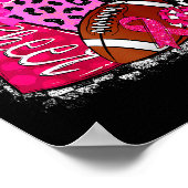 Football Checkered Nk Out Breast Cancer Cheer Mom  Poster (Hoek)