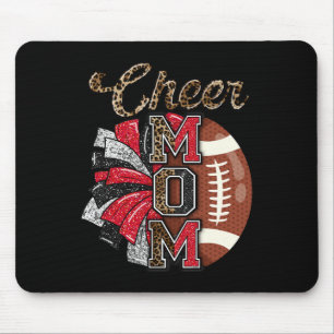 Football Cheer Moeder Rood Zwart Pom Leopard Muismat