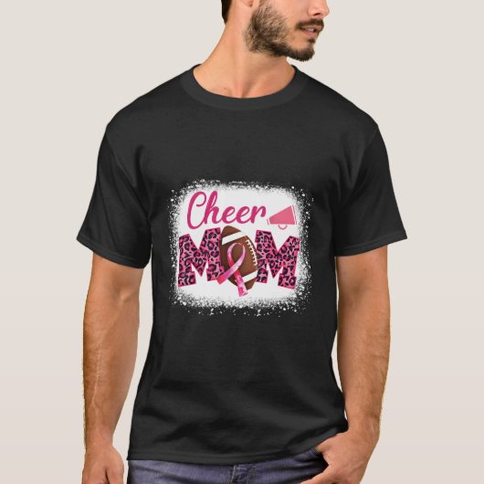 Football Cheer Mom K-Leopard Borstkanker Awarene T-shirt (Voorkant)