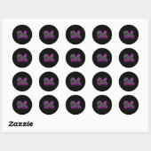 Football Cheer Mom Paarse Black Pom Leopard Ronde Sticker (Vel)