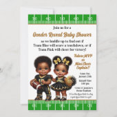 Football Cheerleader Gender Reveal Party Kaart (Voorkant)