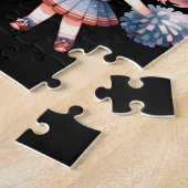 Football & Cheerleader Jigsaw Puzzel (Zijkant)