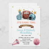 Football Cheerleading Joint party Invitation Kaart (Voorkant / Achterkant)