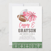 Football Cheerleading Joint Verjaardag Kaart (Voorkant)