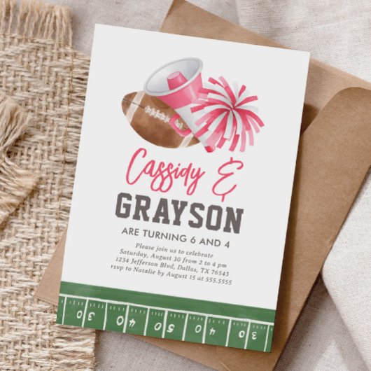 Football Cheerleading Joint Verjaardag Kaart