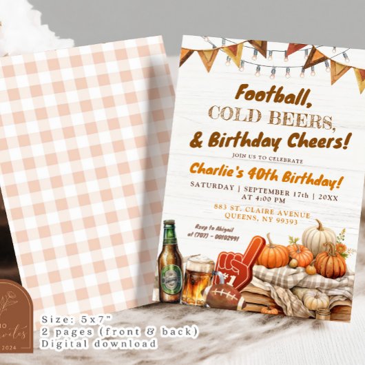 Football Cheers and Beers Verjaardagsfeest voor vo Kaart