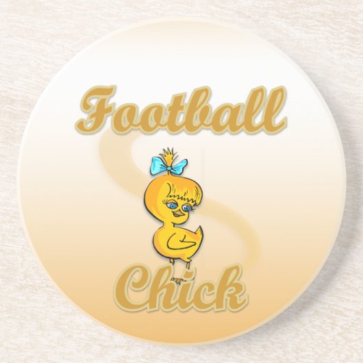 Football Chick Zandsteen Onderzetter (Voorkant)