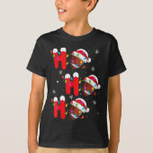 Football Christmas Ho Ho Ho Santa Srts Player Funn T-shirt (Voorkant)