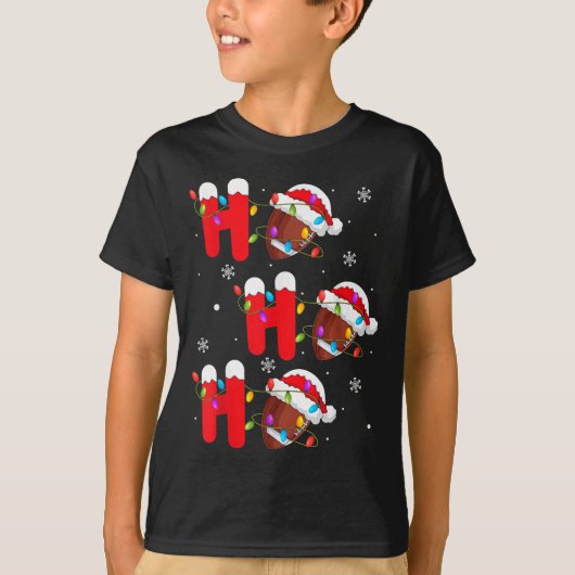 Football Christmas Ho Ho Ho Santa Srts Player Funn T-shirt (Voorkant)