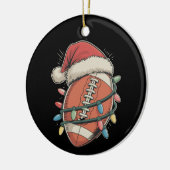 Football Christmas Santa Hat Vakantie Sport Keramisch Ornament (Links)