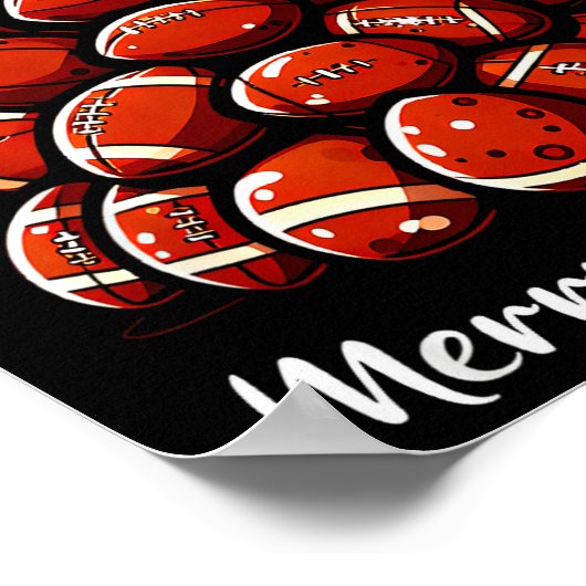 Football Christmas Tree Lights Funny Football Play Poster (Hoek)