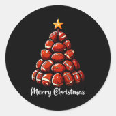 Football Christmas Tree Lights Funny Football Play Ronde Sticker (Voorkant)
