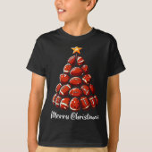 Football Christmas Tree Lights Funny Football Play T-shirt (Voorkant)