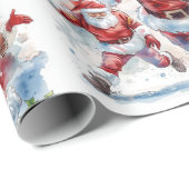 Football Christmas with Santa Claus Cadeaupapier (Rol Hoek)