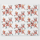 Football Christmas with Santa Claus Cadeaupapier (Vlak)