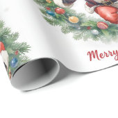 Football Christmas with Santa Claus Cadeaupapier (Rol Hoek)