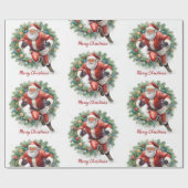 Football Christmas with Santa Claus Cadeaupapier (Vlak)