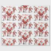 Football Christmas with Santa Claus Cadeaupapier (Vlak)