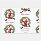 Football Christmas with Santa Claus Inpakpapier Vel (Voorkant 2)