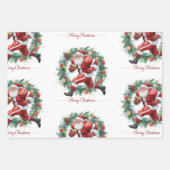 Football Christmas with Santa Claus Inpakpapier Vel (Voorkant)