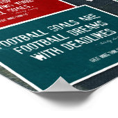Football citeert Collage in Denim en Kleuren Poster (Hoek)
