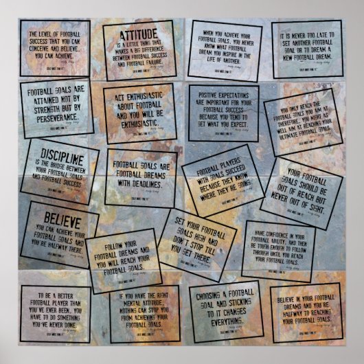 Football citeert Collage op Leisteen Poster (Voorkant)