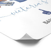 Football Clothesline Baby shower Welkomstbord Poster (Hoek)