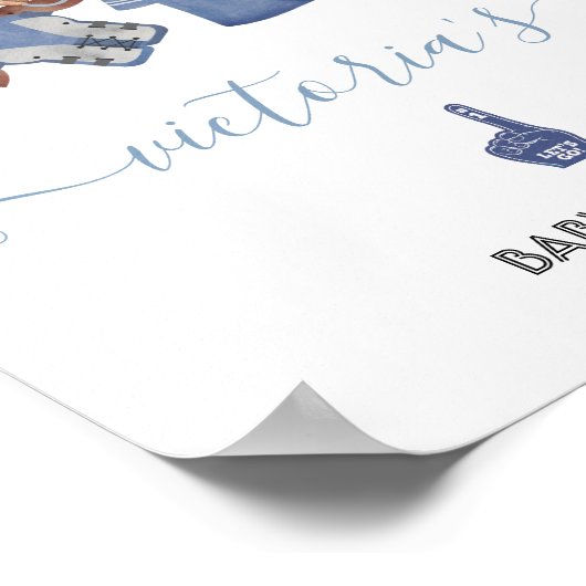 Football Clothesline Baby shower Welkomstbord Poster (Hoek)