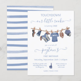 Football Clothesline Birthday Party Kaart