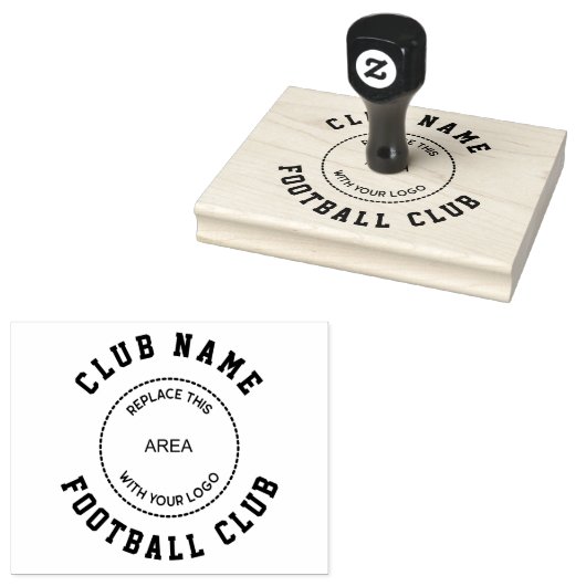 Football Club Logo en naam Rubberstempel (Gestempeld)