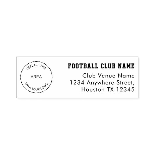 Football Club Logo Return-adres Zelfinktende Stempel (Design)
