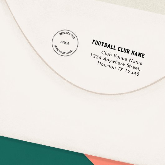 Football Club Logo Return-adres Zelfinktende Stempel