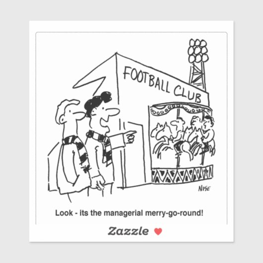 Football Club Management Merry-go-round Cartoon. Sticker (Vel)